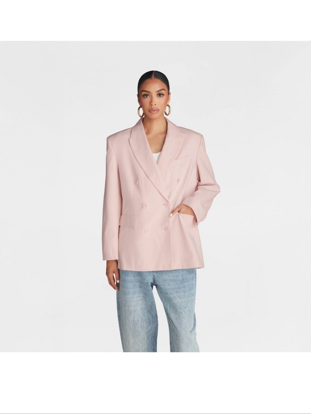 KBB By KAHLANA Women's 'The David Blazer' Light Pink